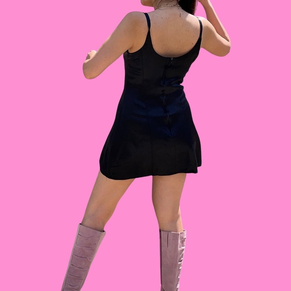 Silk Mini Black Dress - Picture 2 of 4